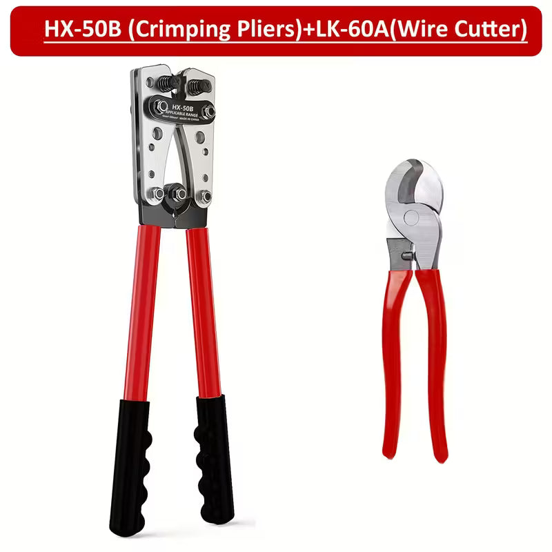 Heavy-Duty Cable & Wire Crimping Tool with Wire Cutter – Ergonomic Professional Wiring Pliers