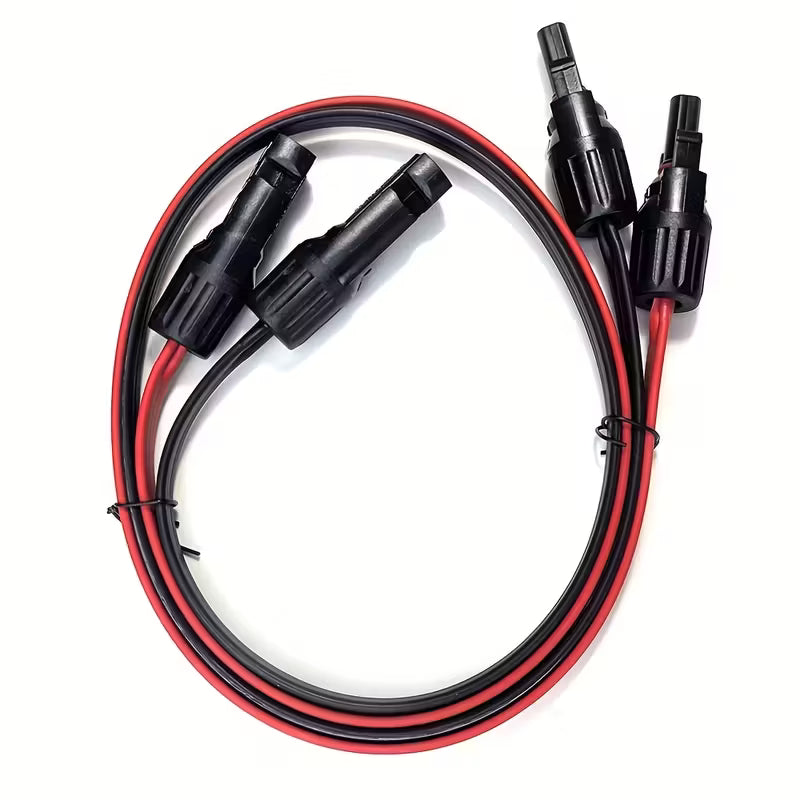 40CM Flat Solar Panel Cables with Male and Female Connectors – Camping Photovoltaic Wire Window Feed-Through (Copy)