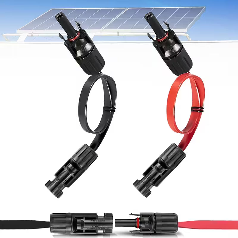 40CM Flat Solar Panel Cables with Male and Female Connectors – Camping Photovoltaic Wire Window Feed-Through (Copy)