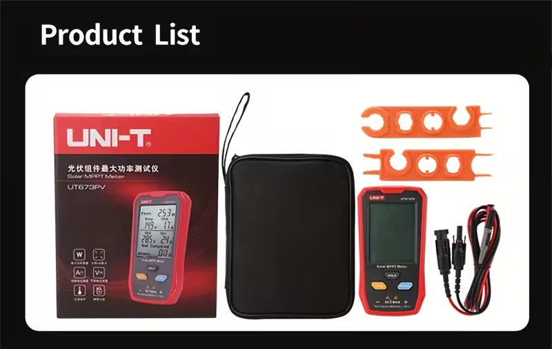 UNI-T 800W Solar Panel Tester with Large LCD – Smart MPPT Digital Photovoltaic Multimeter